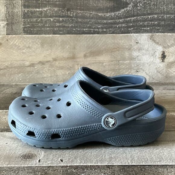 Crocs Classic Round Toe Slip On Dark Blue Clog Sandals Size M5 W7 - Picture 1 of 6